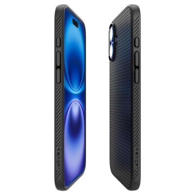7. Spigen Liquid Air Hülle für iPhone 16 Plus – Schwarz