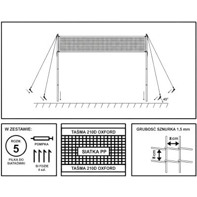 24. Deluxe Volleyballset 570x55x230cm 5in1 Enero