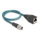 4. DeLOCK M12 X-codiertes 8-poliges Stecker-auf-RJ45-Buchsen-Adapterkabel, 50 cm lang