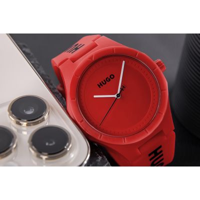 2. HUGO Lit For Him Herrenuhr Rot 1530346 + Box