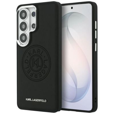 Karl Lagerfeld Perforierte KL MagSafe Hülle für Samsung Galaxy S26 Ultra - Schwarz