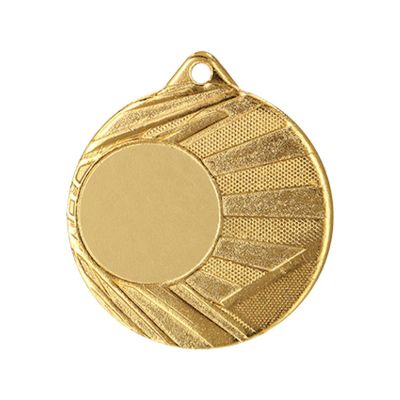 15. Medaille mit Platz für einen Aufkleber, goldfarben, Durchmesser 50 mm