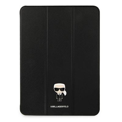 Karl Lagerfeld Saffiano Ikonic Karl Hülle für iPad 12,9" Pro 2021 - Schwarz
