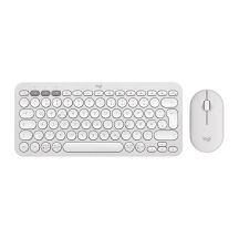 Logitech 920-012204 Tastatur und Maus (universell, kabellos, RF + Bluetooth, QWERTZ-Tastatur, Deutsch, Weiß)