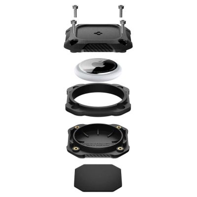 6. Spigen Tough Armor 4er-Pack Schutzhülle für Apple AirTag 1/2 – Schwarz
