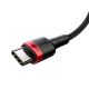 3. Baseus CATKLF-AL91 USB-C – USB-C PD QC-Kabel 100 W 5 A 480 Mbit/s 2 m – Schwarz und Rot