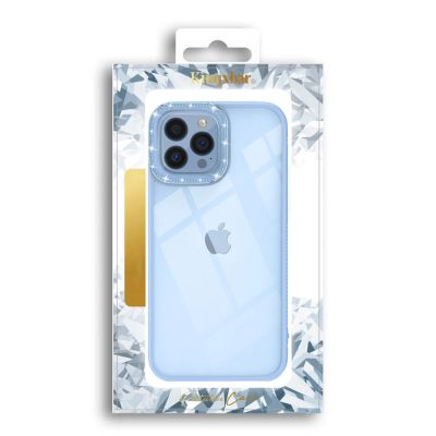 5. Kingxbar Sparkle Series Hülle iPhone 13 Pro mit blauer Kristallrückseite