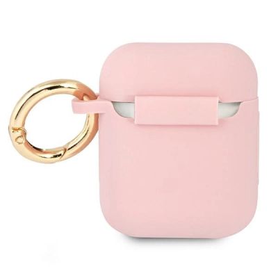 2. Guess, GUA2SSSI AirPods Cover rosa/rosa Silikon Vintage Script