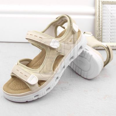 7. Comfortable Velcro sandals Rieker W RKR691 beige
