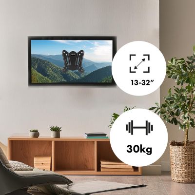 5. MACLEAN Wandhalterung für Fernseher oder Monitor, max. VESA 100x100, 13-32", 30 kg, Schwarz, MC-416