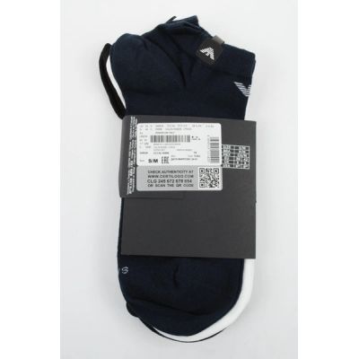 6. Emporio Armani Calza Knöchelsocken aus Baumwolle, bequem, 3er-Pack, Marineblau, Schwarz, Weiß