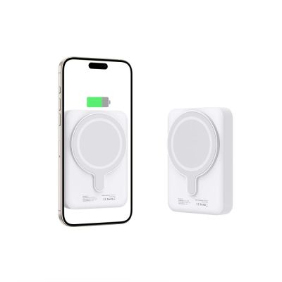 3. Tech-Protect LifeMag PB11 Powerbank mit MagSafe 10000 mAh 15 W USB-C-Anschluss – weiß + USB-C-Kabel