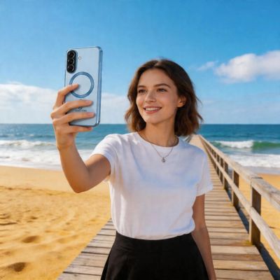 4. Tech-Protect MagFlex MagSafe Hülle für Samsung Galaxy A57 5G – Transparentblau