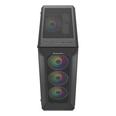 12. NATEC Genesis Irid 505 ARGB NPC-1518 Gehäuse (ATX, Micro-ATX, Mini-ITX; Schwarz)