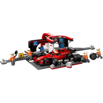 3. LEGO CITY 60443 F1 Boxenstopp und Mechaniker mit Ferrari-Auto