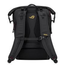 ASUS ROG SLASH Backpack Edition 20 Roll-Up Rucksack Schwarz Polyester, gewachstes Leder (zum Hochziehen)