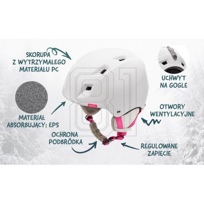 39. Meteor Kiona Skihelm Weiß/Rosa 24850-24852