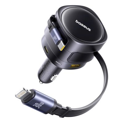 3. Baseus Enjoyment Max 90W Autoladegerät 2x USB-C + USB-C und Lightning Kabel - Schwarz