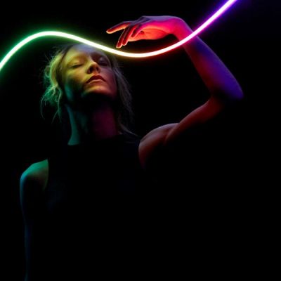 3. Twinkly Candies – 200 perlenförmige RGB-LEDs, grünes Kabel, USB-C
