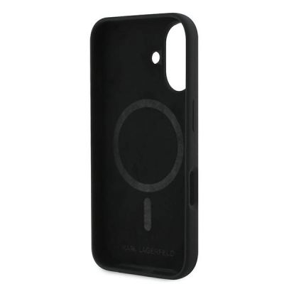 7. Karl Lagerfeld Silikon Case Nauble Heads Print MagSafe für iPhone 16 Plus - Schwarz