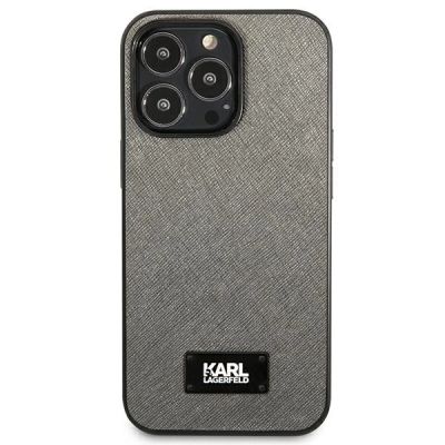 3. Karl Lagerfeld Saffiano Plaque Case für iPhone 13 Pro / 13 6.1" - Silber
