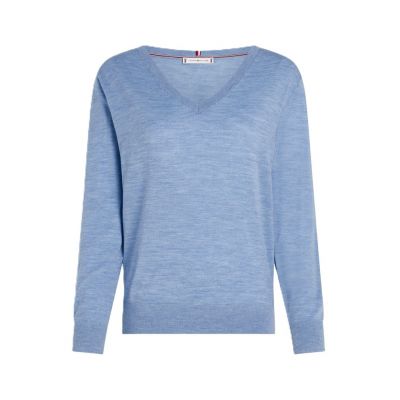 TOMMY HILFIGER DAMEN-MERINO-V-NK-PULLOVER