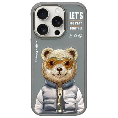 Nimmy Cool&Cute 2.0 Bear Case für iPhone 16 Pro Max - Grau