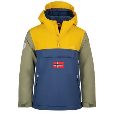 Trollkids Kids Kirkenes Anorak Wasserdichte Regenjacke Gelb/Blau (322-703)