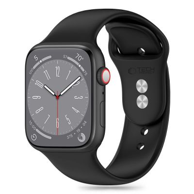 Tech-Protect Silikonarmband für Apple Watch 4/5/6/7/8/9/SE (38/40/41 mm) – Schwarz