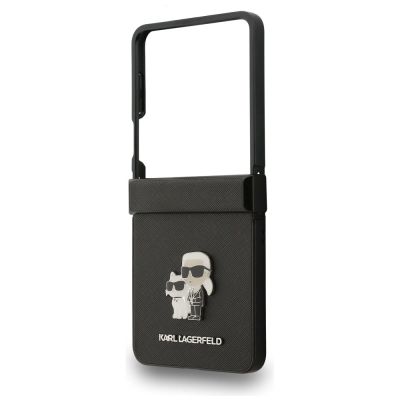 6. Karl Lagerfeld Saffiano Karl&Choupette Pin Case für Samsung Galaxy Z Flip 7 - Schwarz