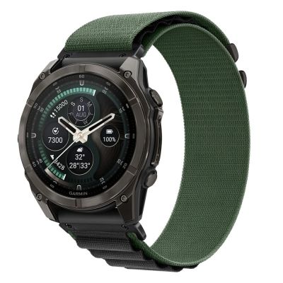 2. Tech-Protect Nylon Pro Armband für Garmin Fenix 5X / 5X Plus / 6X / 6X Pro / 7X / 8 / 8 Pro / 9 / 9 Pro (51 mm) – Schwarz-Grün