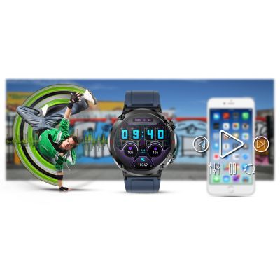 17. Gravity GT21-5 Smartwatch + marineblaues Silikonarmband