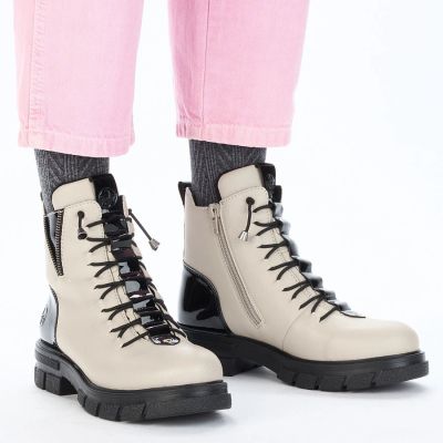 13. Gefütterte beige Damen-Arbeitsstiefel Rieker Z9152-60