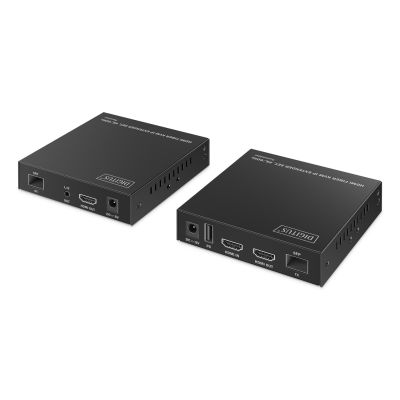 7. HDMI 4K/60Hz Glasfaser-Extender mit KVM USB 1.1 über IP 1G, bis zu 40 km/300 m, max. 253 Empfänger, HDMI-Loop-Out, Audio-Set