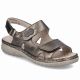 4. Damen-Ledersandalen mit Klettverschluss, Metallicbraun, Rieker 60462-90