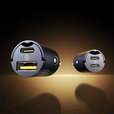 9. Baseus Tiny Star 30W USB-A/USB-C-Autoladegerät – Schwarz
