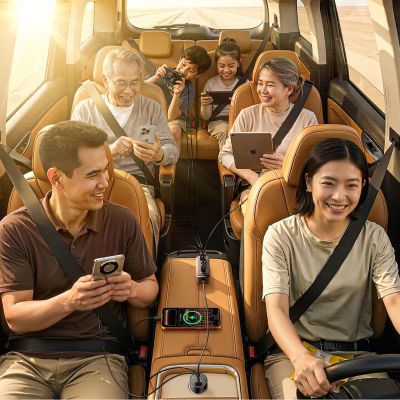 9. ORICO ChargeClip 90 W 2A4C Back Clip Multi-Port-Autoladegerät