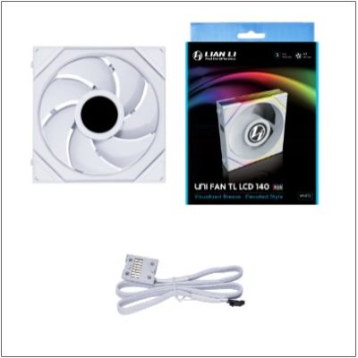 3. Lian Li UNI FAN TL LCD-Funklüfter, ARGB, PWM – 140 mm, weiß