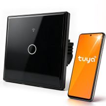 QOLTEC LICHT-EIN/AUS-SCHALTER | 1-KANAL-BERÜHRUNG | WLAN | TIMER | TUYA | SCHWARZ