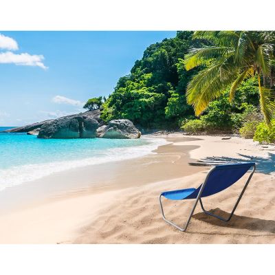 6. Faltbarer Garten- und Strandstuhl mit Tasche, blau, Enero Camp