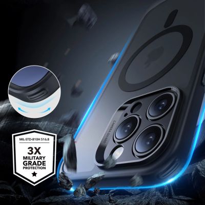 4. ESR Classic Pro Set Halolock MagSafe Hülle für iPhone 16 Pro – Schwarz