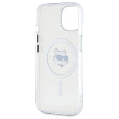 7. Karl Lagerfeld IML Metal Choupette Head MagSafe iPhone 15 Hülle - Weiß