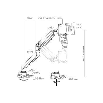 7. Equip Tischhalterung 17"-49"/1TFT Gasfeder 20 kg Einzelhandel