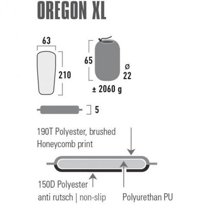 7. High Peak Oregon XL Selbstaufblasende Matte 210x63x5 41126