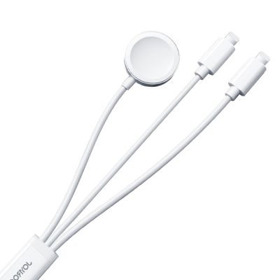 2. Joyroom S-IW007 3-in-1-Kabel USB-A magnetisches Ladegerät – Lightning 1,2 m – Weiß