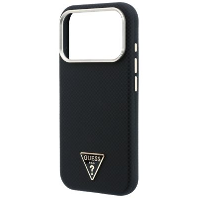 6. Guess Kevlar Triangle Logo MagSafe Hülle für iPhone 17 Pro / 18 Pro - Schwarz