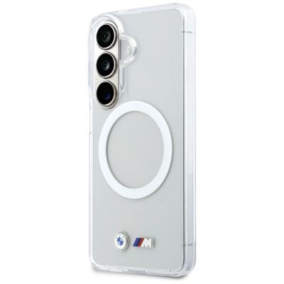 2. BMW IML Stoßfeste MagSafe-Hülle mit Metalllogo für Samsung Galaxy S26 – Transparent