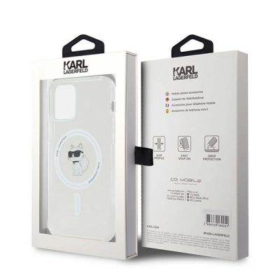 8. Karl Lagerfeld IML Choupette MagSafe Hülle für iPhone 12 / 12 Pro – transparent