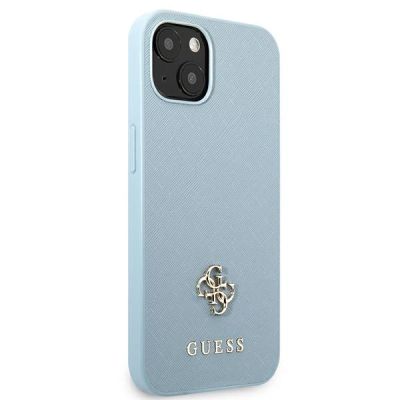 4. Guess GUHCP13MPS4MB iPhone 13 6.1" Blau/Blau Hardcase Saffiano 4G Small Metal Logo