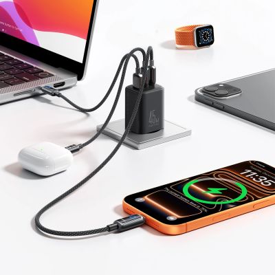 12. Joyroom JR-TO1 GaN 45 USB-C Lightning USB-A Wandladegerät – Schwarz